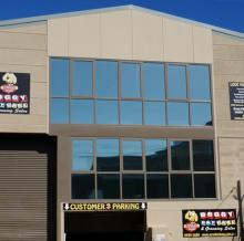 Photo of Solar Gard Stainless Steel window tint installed on a commercial building